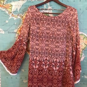 Boho maroon dress